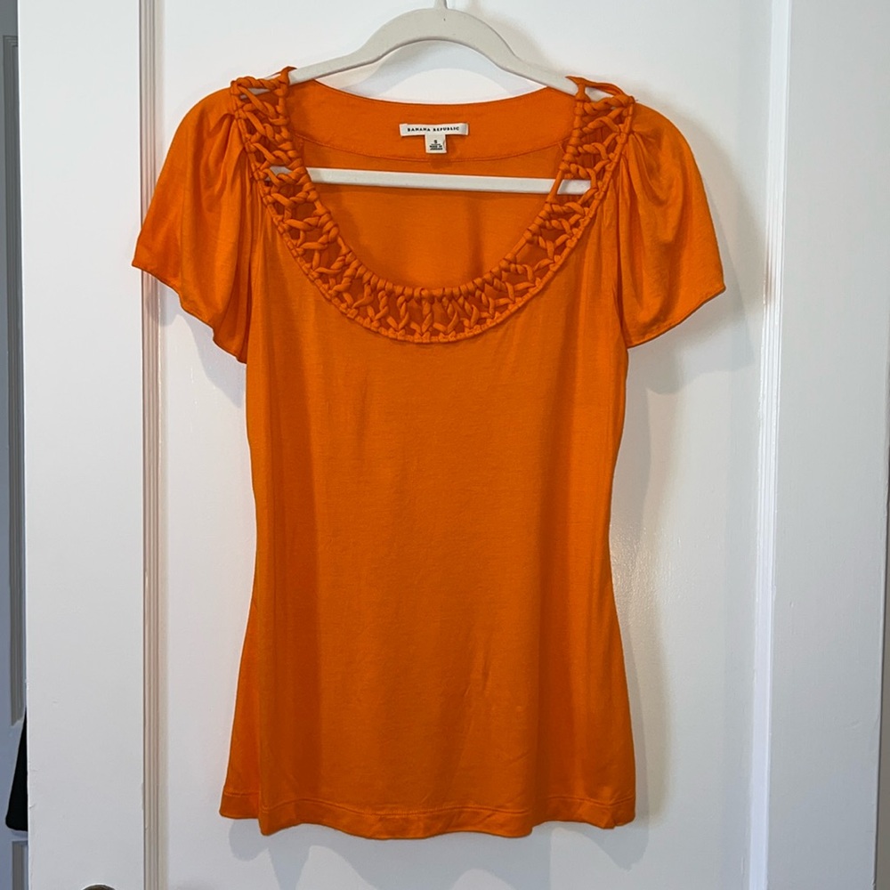 Banana Republic knotted neckline top.